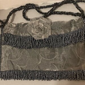 Assorted Floral Evening Bag in Satin and Beads.